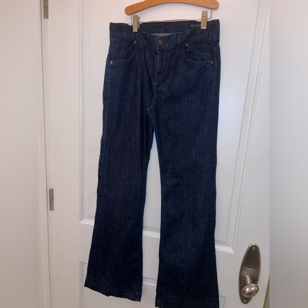 Citizens Of Humanity Dark Blue Hutton Wide Leg High Rise